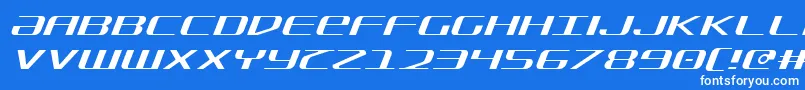 フォントSdfLightItalic – 青い背景に白い文字