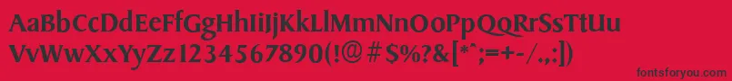 フォントSydneyserialMediumRegular – 赤い背景に黒い文字