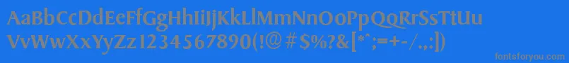 フォントSydneyserialMediumRegular – 青い背景に灰色の文字