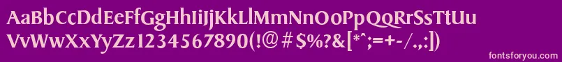 SydneyserialMediumRegular Font – Pink Fonts on Purple Background