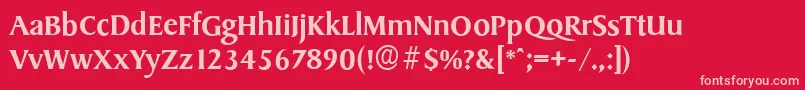 フォントSydneyserialMediumRegular – 赤い背景にピンクのフォント