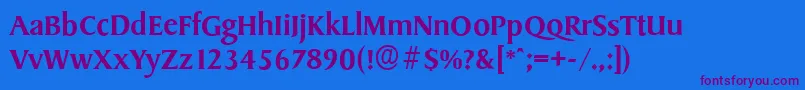 SydneyserialMediumRegular Font – Purple Fonts on Blue Background