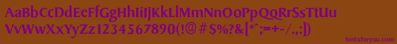 SydneyserialMediumRegular Font – Purple Fonts on Brown Background