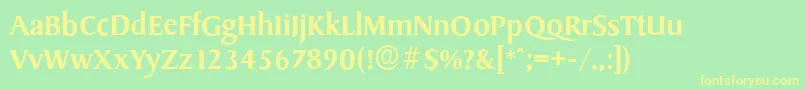 SydneyserialMediumRegular Font – Yellow Fonts on Green Background
