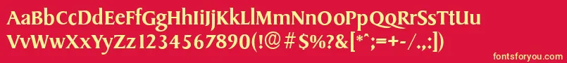 SydneyserialMediumRegular Font – Yellow Fonts on Red Background