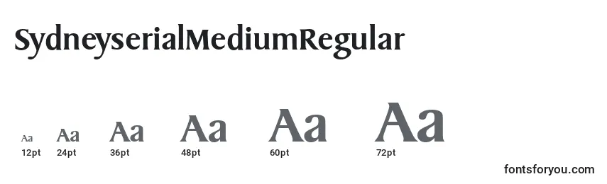 Размеры шрифта SydneyserialMediumRegular