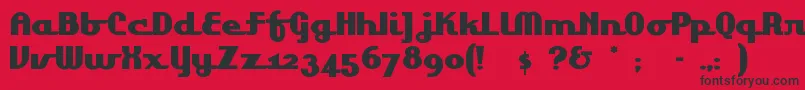 フォントLakeshor – 赤い背景に黒い文字