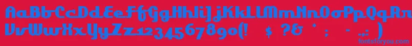 フォントLakeshor – 赤い背景に青い文字