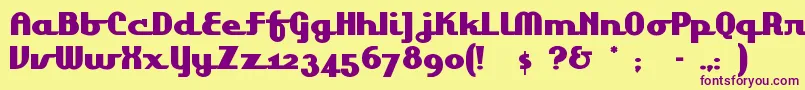 Lakeshor Font – Purple Fonts on Yellow Background