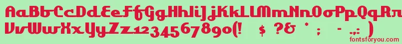 Lakeshor Font – Red Fonts on Green Background