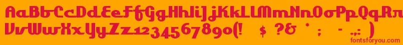 フォントLakeshor – オレンジの背景に赤い文字