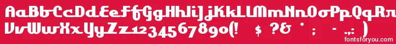 Lakeshor Font – White Fonts on Red Background