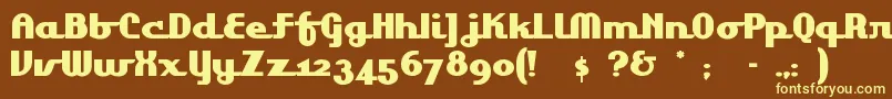 Lakeshor Font – Yellow Fonts on Brown Background