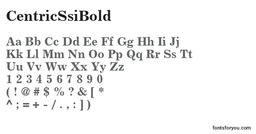 Schriftart CentricSsiBold – Alphabet, Zahlen, spezielle Symbole