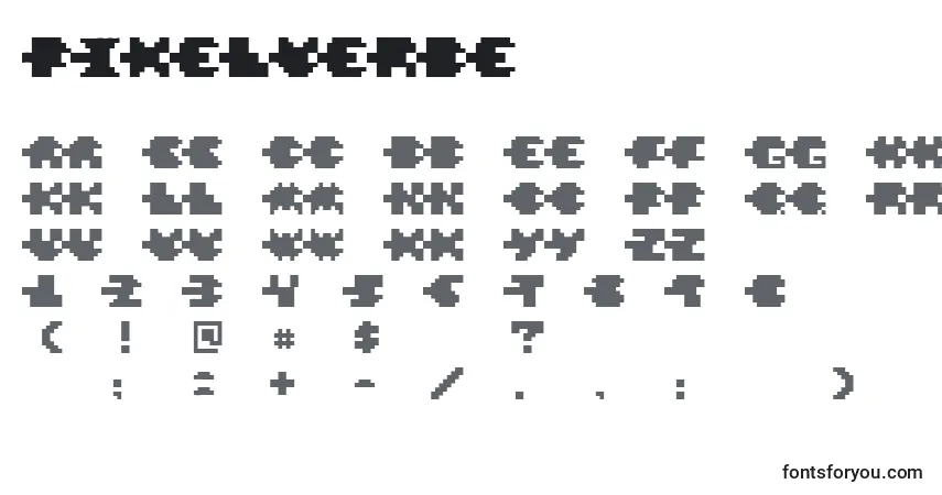 PixelVerde-fontti – aakkoset, numerot, erikoismerkit