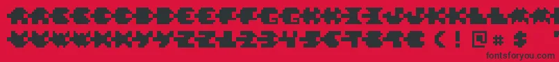 Fonte PixelVerde – fontes pretas em um fundo vermelho