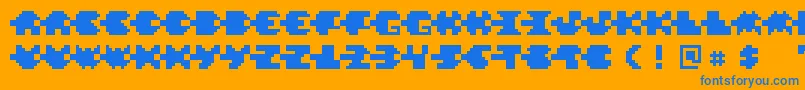 Шрифт PixelVerde – синие шрифты на оранжевом фоне