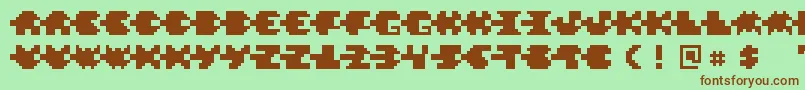 PixelVerde Font – Brown Fonts on Green Background