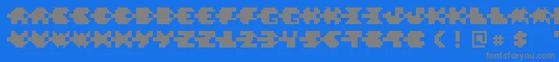 PixelVerde Font – Gray Fonts on Blue Background