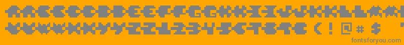 Czcionka PixelVerde – szare czcionki na pomarańczowym tle