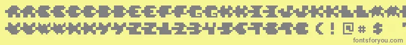 PixelVerde Font – Gray Fonts on Yellow Background
