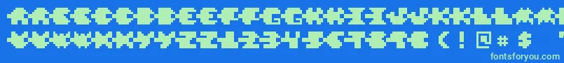 PixelVerde Font – Green Fonts on Blue Background