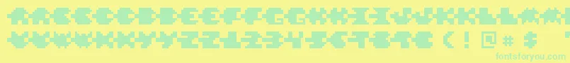 Fonte PixelVerde – fontes verdes em um fundo amarelo