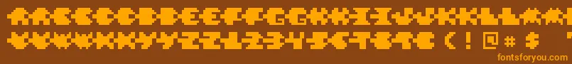 PixelVerde Font – Orange Fonts on Brown Background