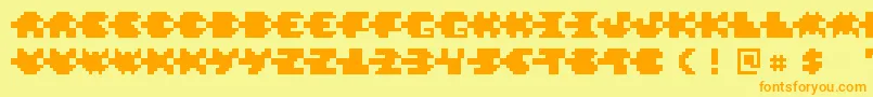 PixelVerde Font – Orange Fonts on Yellow Background