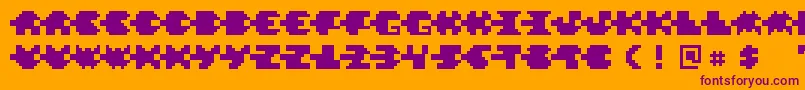 PixelVerde Font – Purple Fonts on Orange Background