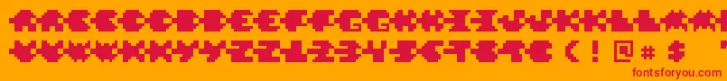 PixelVerde Font – Red Fonts on Orange Background