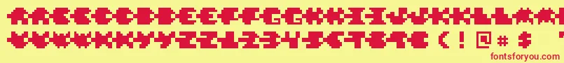 PixelVerde Font – Red Fonts on Yellow Background