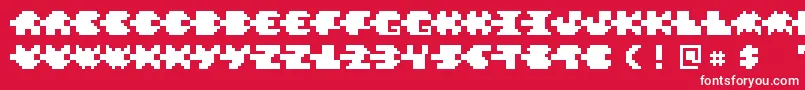 フォントPixelVerde – 赤い背景に白い文字