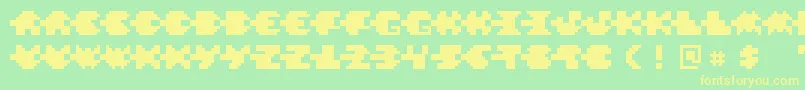PixelVerde-fontti – keltaiset fontit vihreällä taustalla
