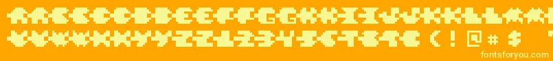 Czcionka PixelVerde – żółte czcionki na pomarańczowym tle