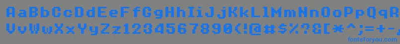 8bitoperatorplus8Bold Font – Blue Fonts on Gray Background