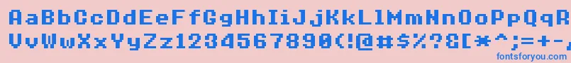 8bitoperatorplus8Bold Font – Blue Fonts on Pink Background