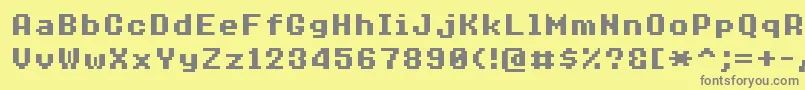 フォント8bitoperatorplus8Bold – 黄色の背景に灰色の文字