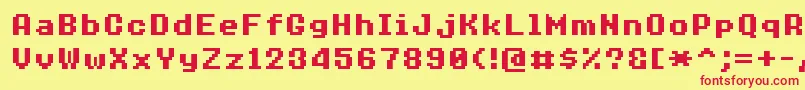 8bitoperatorplus8Bold Font – Red Fonts on Yellow Background