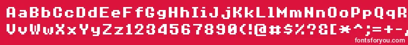 8bitoperatorplus8Bold Font – White Fonts on Red Background