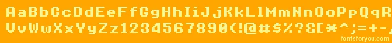 8bitoperatorplus8Bold Font – Yellow Fonts on Orange Background