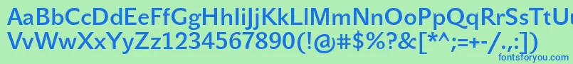 JohnsansLiteProBold Font – Blue Fonts on Green Background