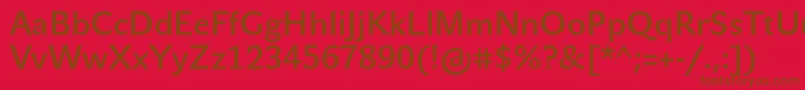 フォントJohnsansLiteProBold – 赤い背景に茶色の文字