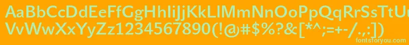 JohnsansLiteProBold Font – Green Fonts on Orange Background