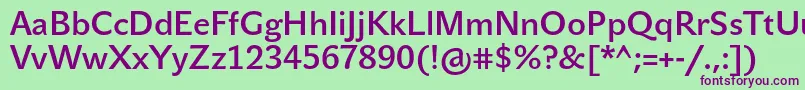 JohnsansLiteProBold Font – Purple Fonts on Green Background