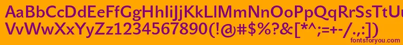 JohnsansLiteProBold Font – Purple Fonts on Orange Background