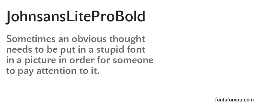 Review of the JohnsansLiteProBold Font