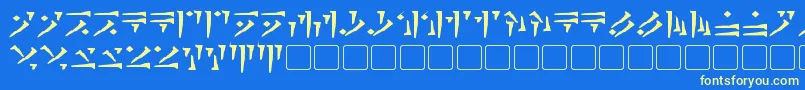 フォントDovahkiinBold – 黄色の文字、青い背景