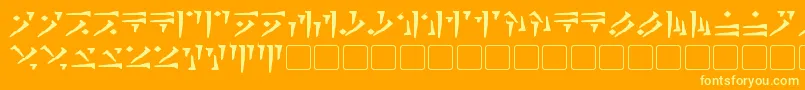 Lisätietoja DovahkiinBold-fontista DovahkiinBold-fontti – keltaiset fontit oranssilla taustalla
