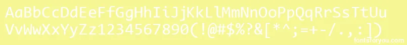 フォントCodeNewRoman – 黄色い背景に白い文字